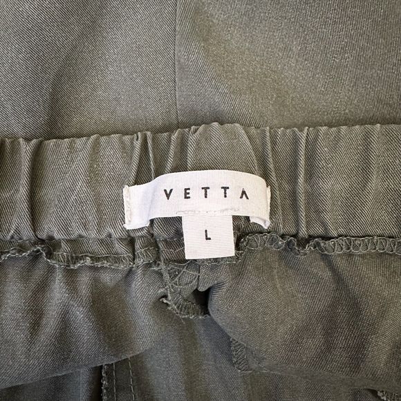 VETTA The Tencel Tapered Pants High Waisted Elastic Waist in Olive - Picture 8 of 13